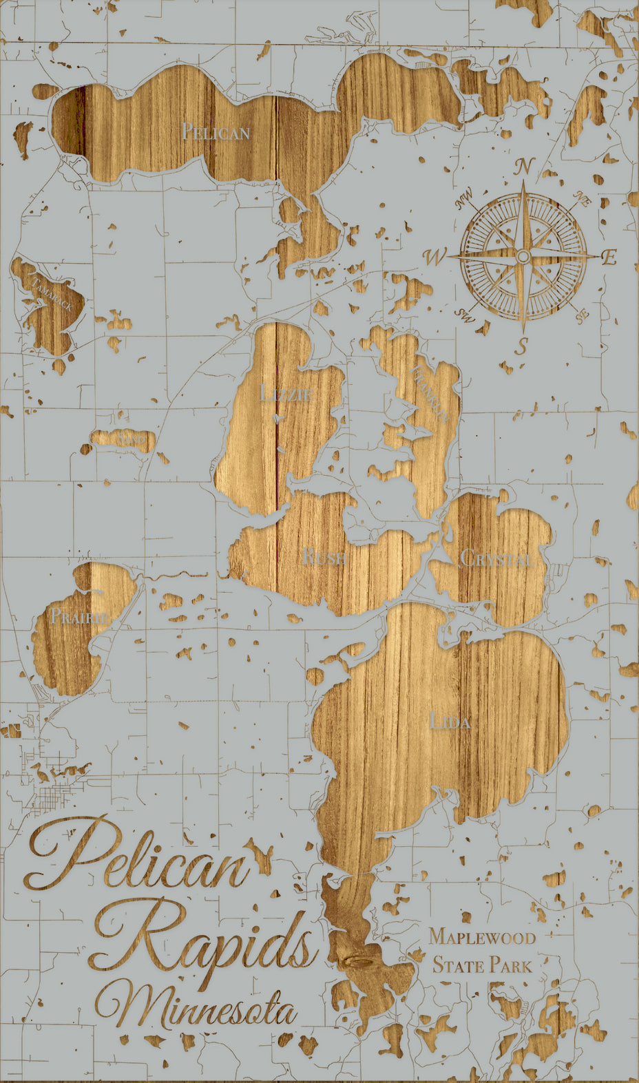 FP1412 - Pelican Rapids, MN Engraved Map (Standard)