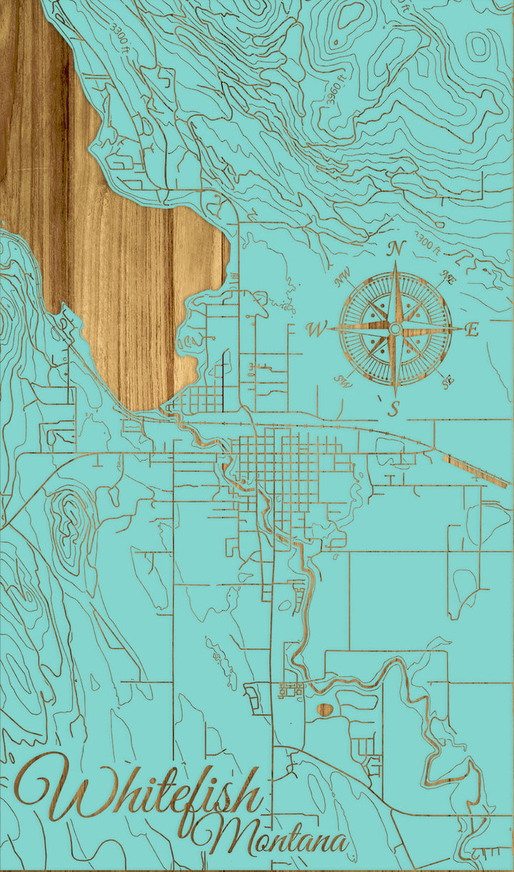 FP0974 - Whitefish, MT Engraved Map (Standard)