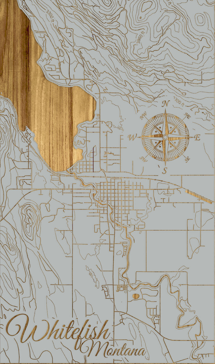 FP0974 - Whitefish, MT Engraved Map (Standard)