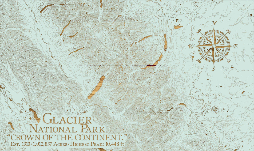 FP0974 - Glacier National Park Engraved Map (Standard)