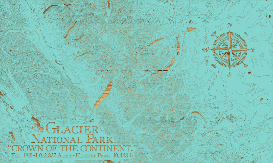 FP0974 - Glacier National Park Engraved Map (Standard)