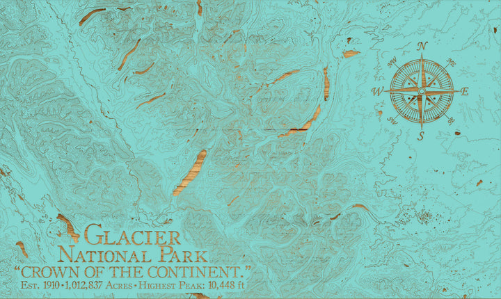 FP0974 - Glacier National Park Engraved Map (Standard)