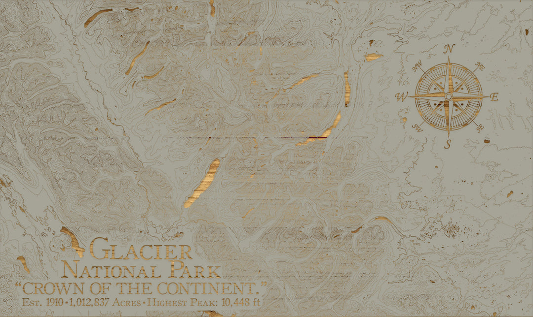 FP0974 - Glacier National Park Engraved Map (Standard)
