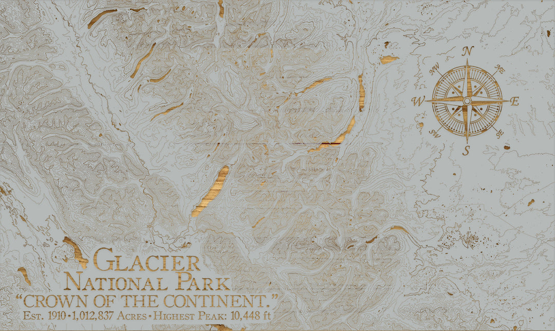 FP0974 - Glacier National Park Engraved Map (Standard)