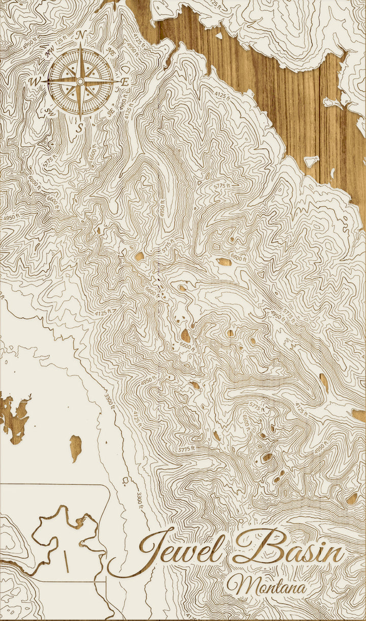 FP0974 - Jewel Basin, MT Engraved Map (Standard)