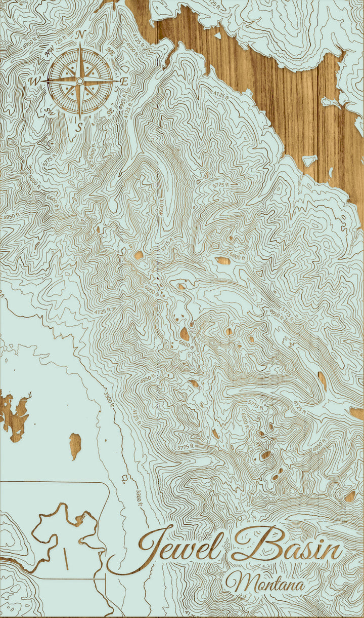 FP0974 - Jewel Basin, MT Engraved Map (Standard)