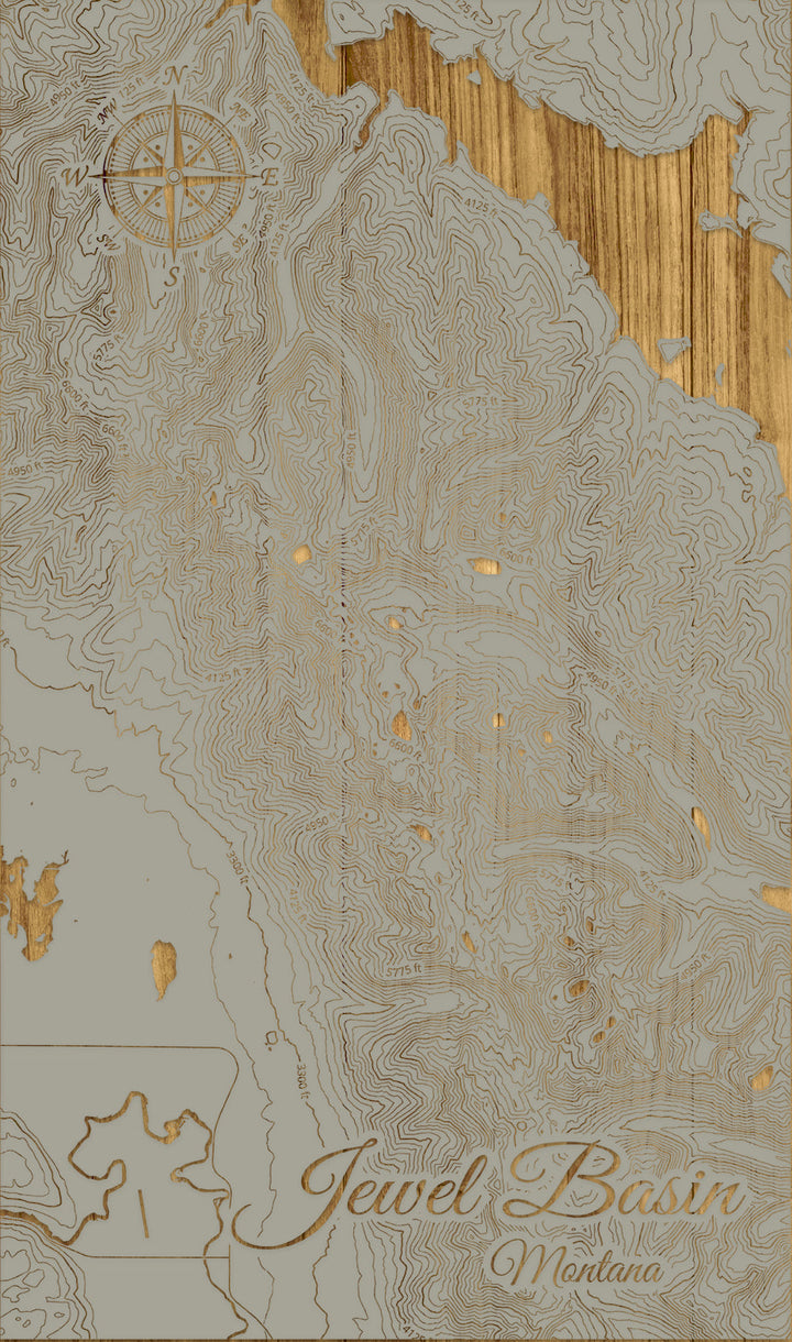 FP0974 - Jewel Basin, MT Engraved Map (Standard)