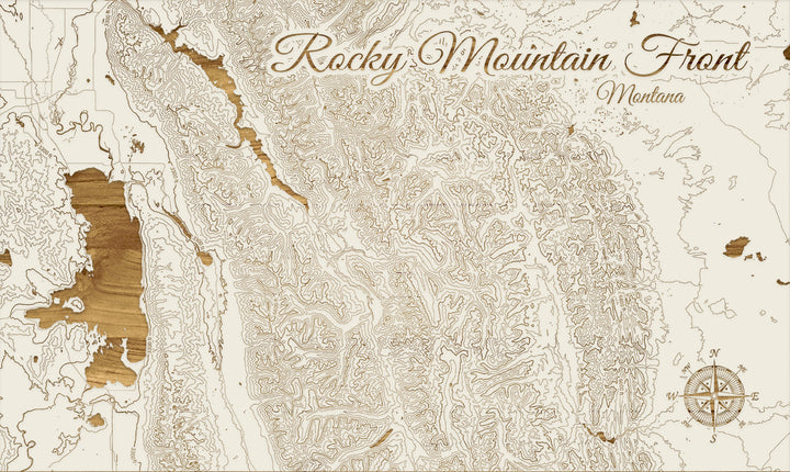FP0974 - Rocky Mountain Front, MT Engraved Map (Standard)
