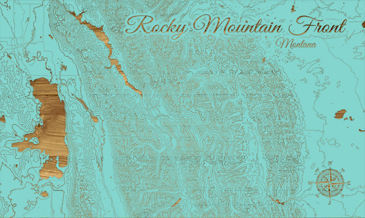 FP0974 - Rocky Mountain Front, MT Engraved Map (Standard)