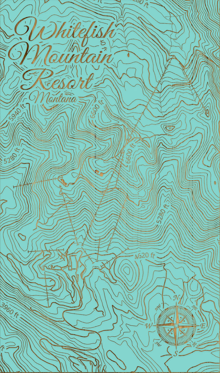 FP0974 - Whitefish Mountain Resort, MT Engraved Map (Standard)