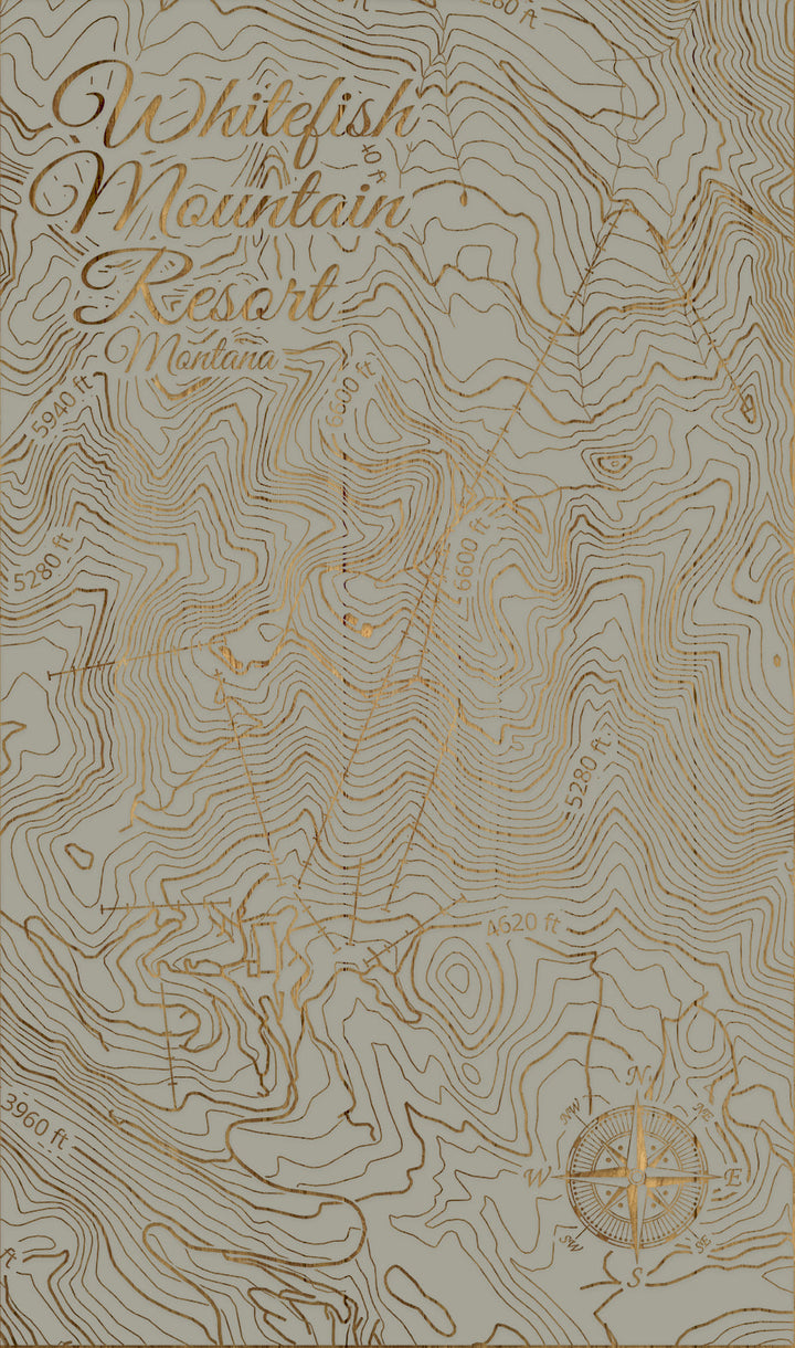 FP0974 - Whitefish Mountain Resort, MT Engraved Map (Standard)