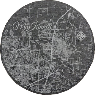 McKinney, Texas Round Slate Coaster