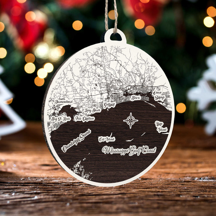 FP0874 - Mississippi Gulf Coast, MS Engraved Ornament (Standard)