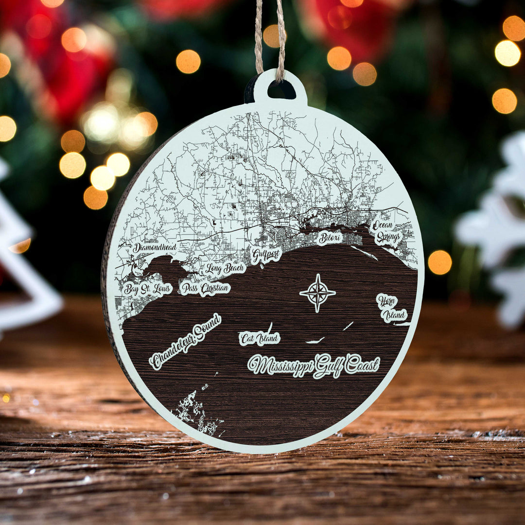 FP0874 - Mississippi Gulf Coast, MS Engraved Ornament (Standard)