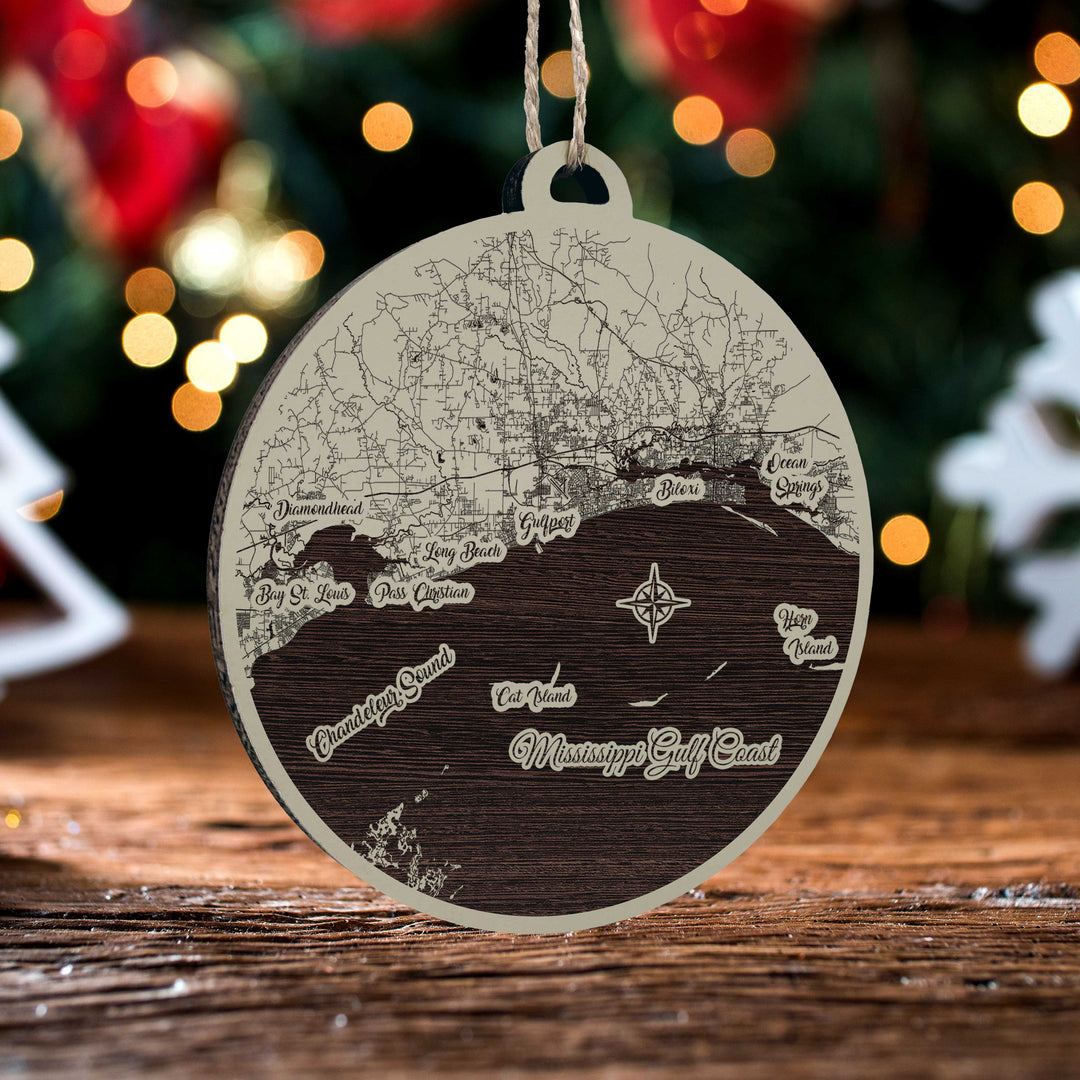 FP0874 - Mississippi Gulf Coast, MS Engraved Ornament (Standard)