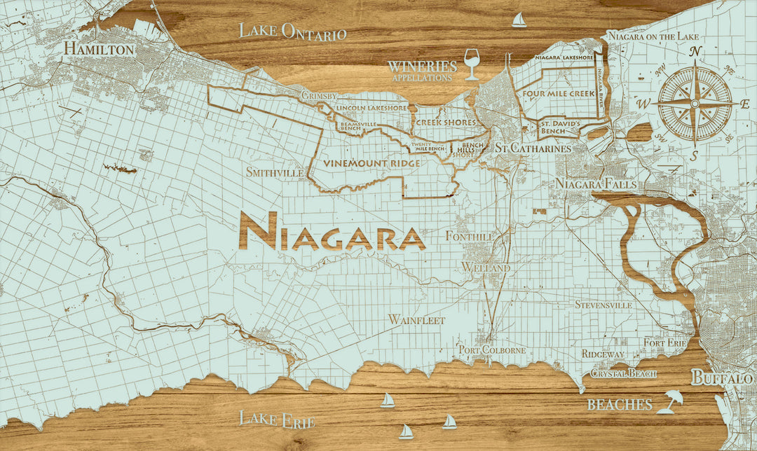 FP0875 - Wine Appellations Engraved Map (Standard)