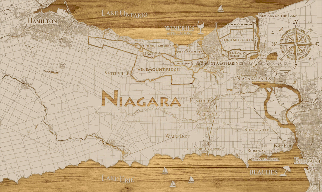 FP0875 - Wine Appellations Engraved Map (Standard)