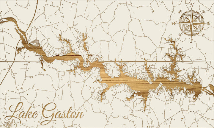 FP0849 - Lake Gaston Engraved Map (Standard)