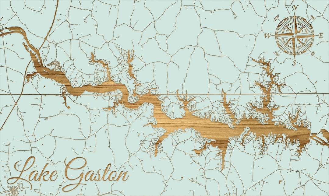 FP0849 - Lake Gaston Engraved Map (Standard)