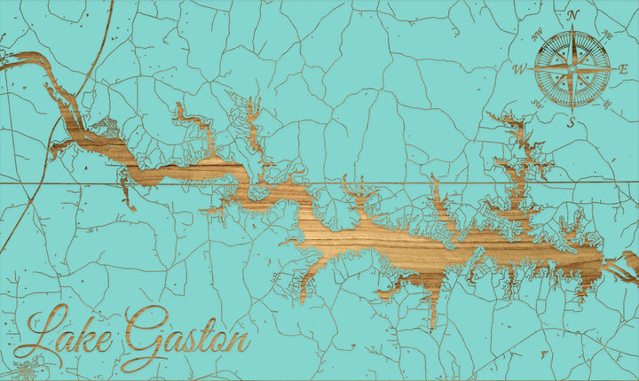 FP0849 - Lake Gaston Engraved Map (Standard)