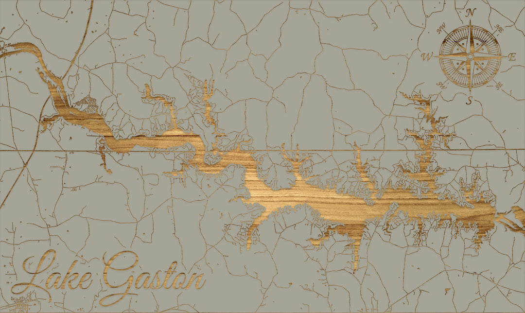 FP0849 - Lake Gaston Engraved Map (Standard)