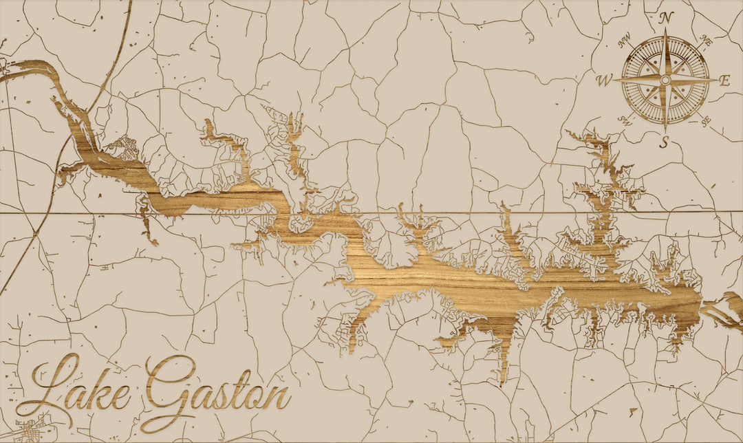 FP0849 - Lake Gaston Engraved Map (Standard)