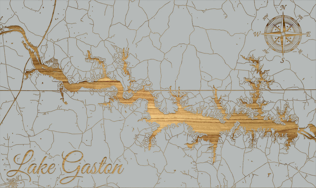FP0849 - Lake Gaston Engraved Map (Standard)