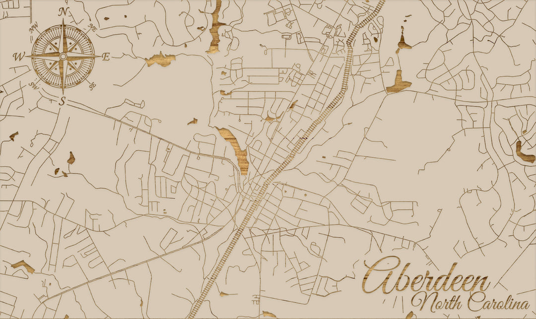 FP1449 - Aberdeen, NC Engraved Map (Standard)