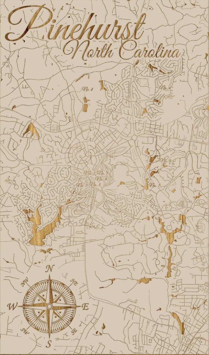 FP1449 - Pinehurst, NC Engraved Map (Standard)
