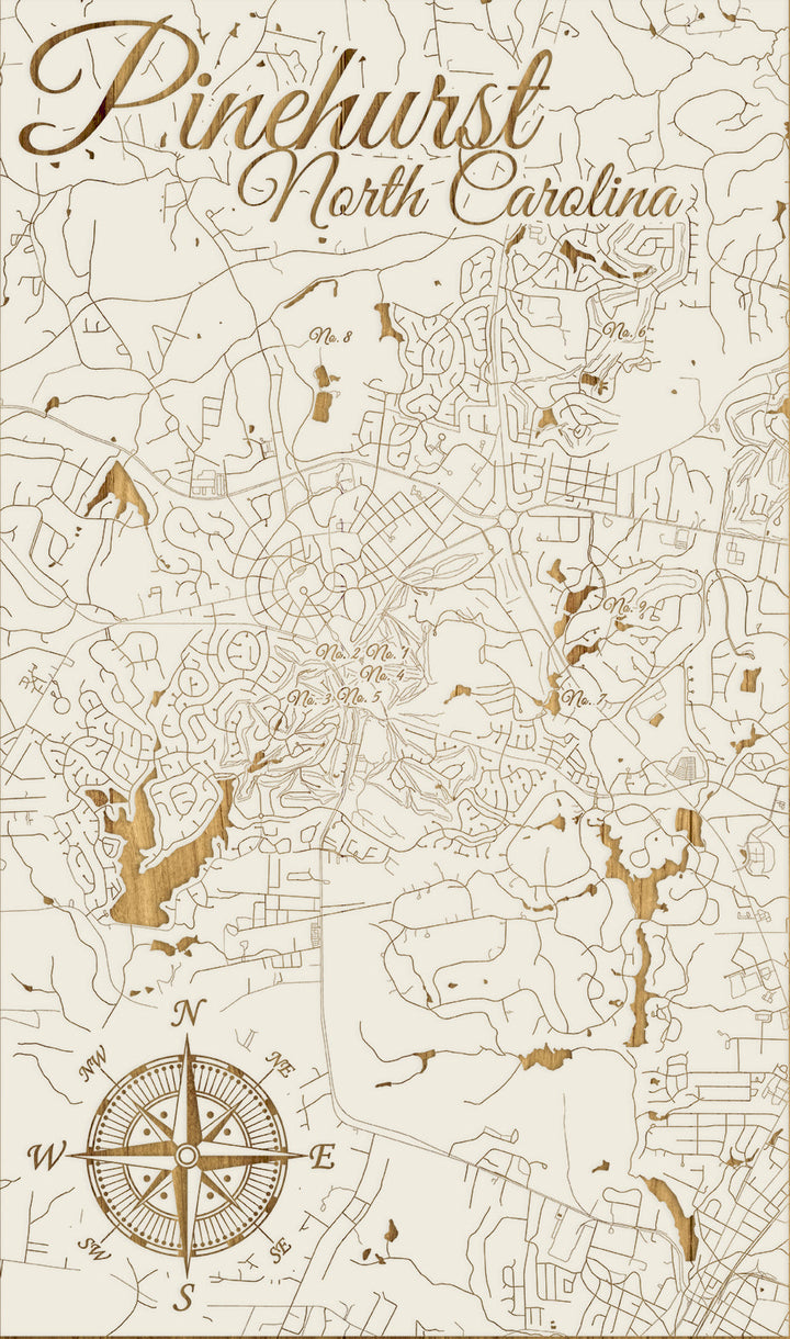 FP1449 - Pinehurst, NC Engraved Map (Standard)