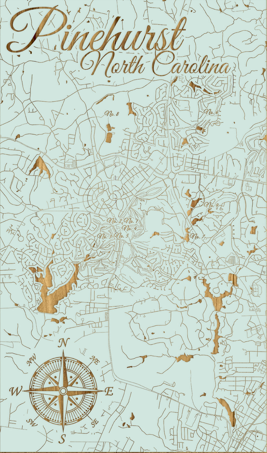 FP1449 - Pinehurst, NC Engraved Map (Standard)