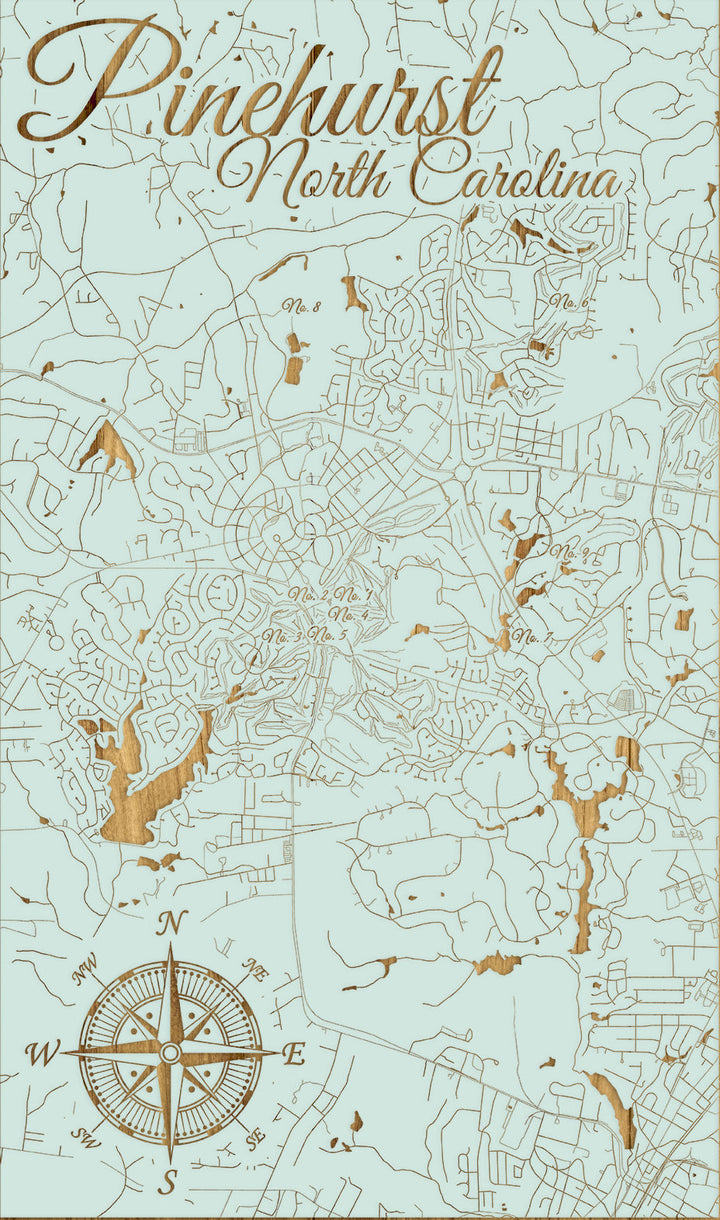 FP1449 - Pinehurst, NC Engraved Map (Standard)