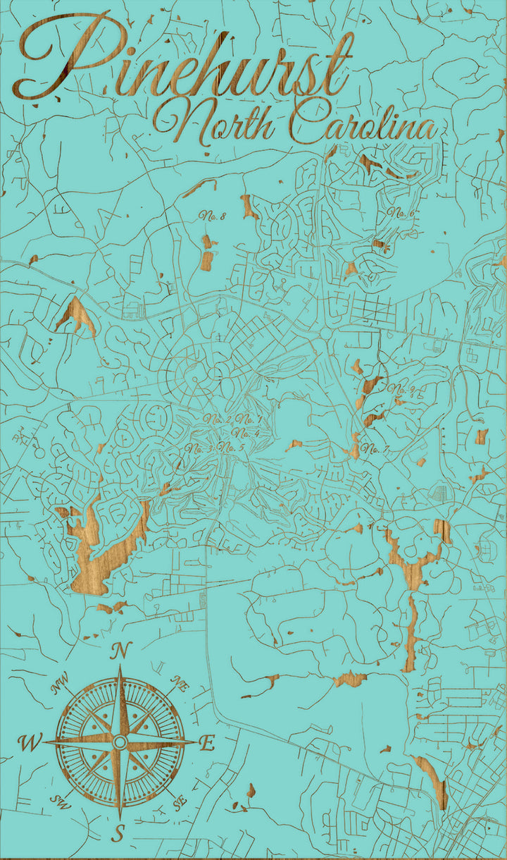 FP1449 - Pinehurst, NC Engraved Map (Standard)