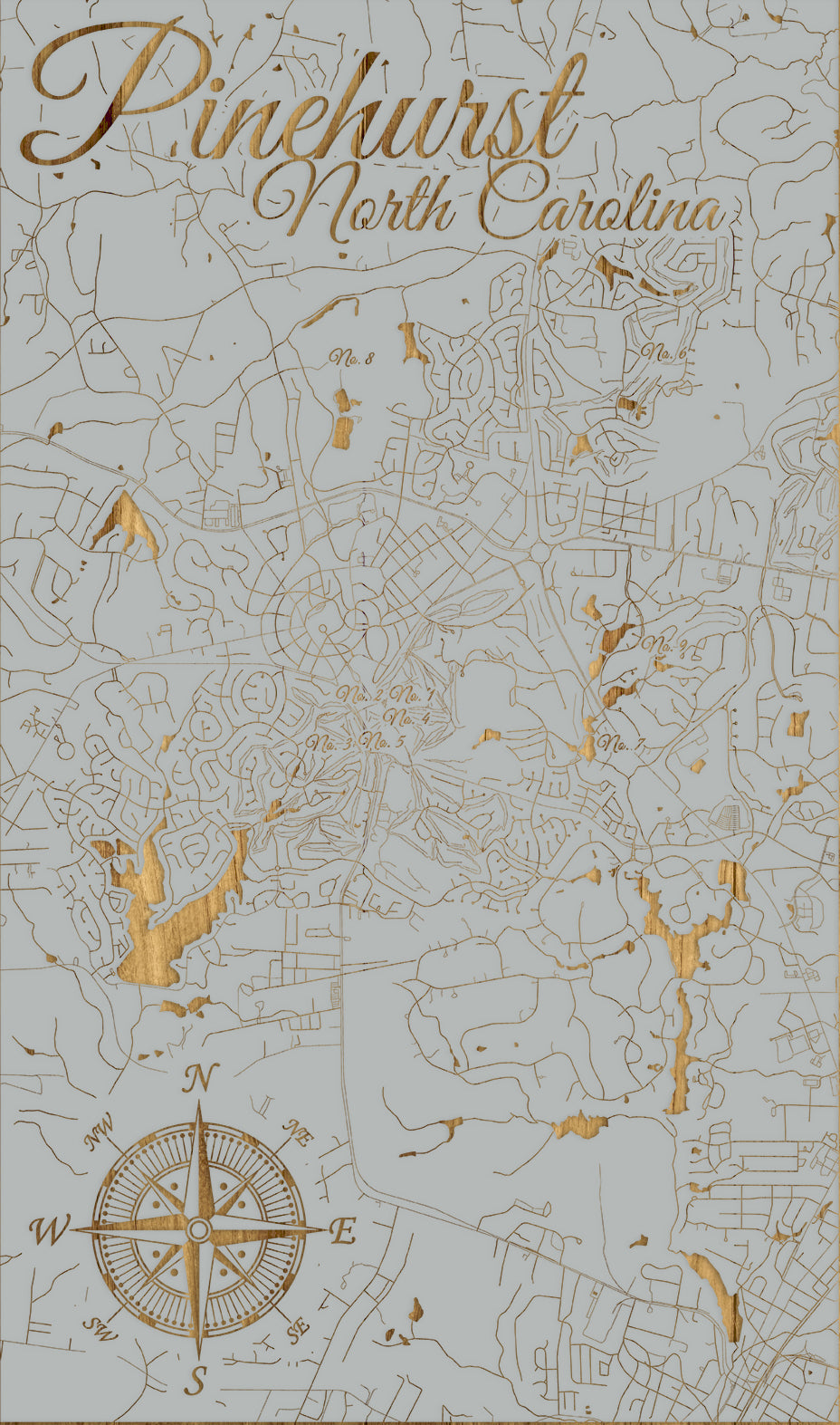 FP1449 - Pinehurst, NC Engraved Map (Standard)