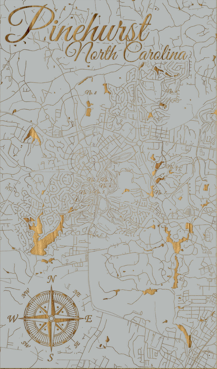 FP1449 - Pinehurst, NC Engraved Map (Standard)