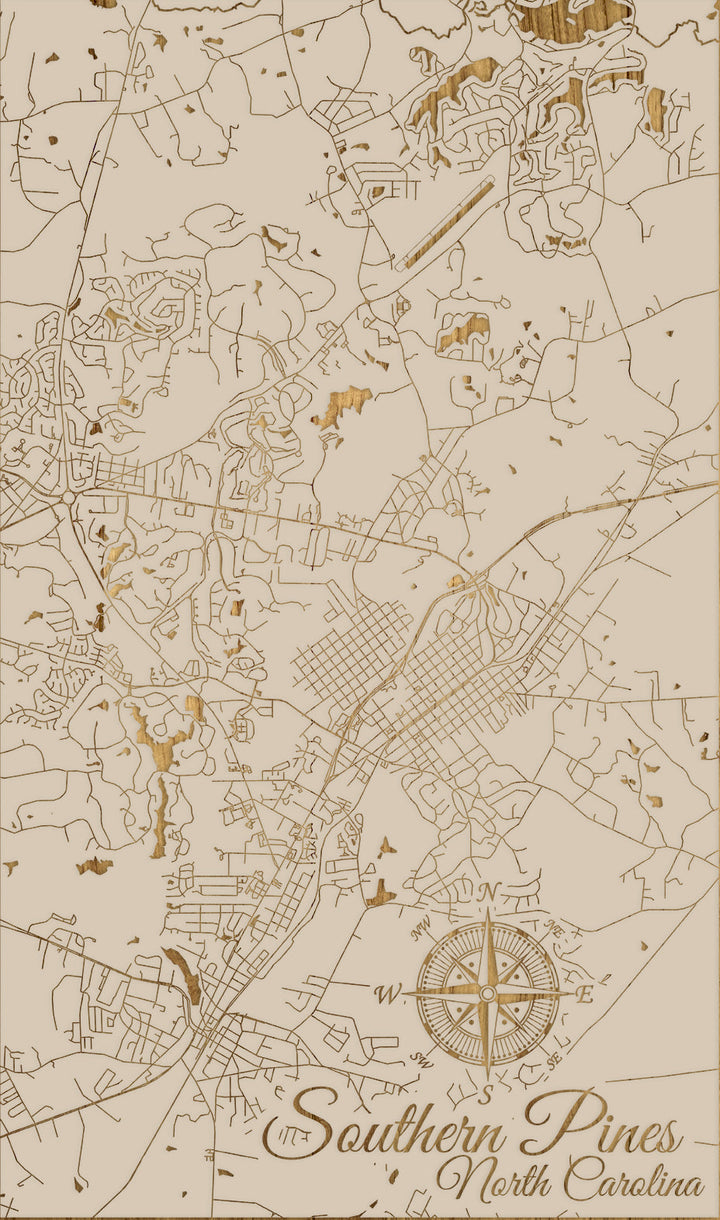 FP1449 - Southern Pines, NC Engraved Map (Standard)