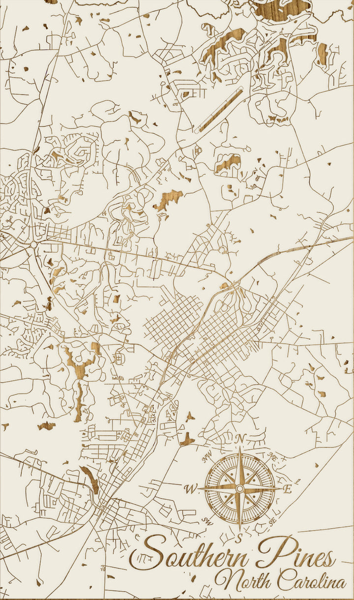 FP1449 - Southern Pines, NC Engraved Map (Standard)