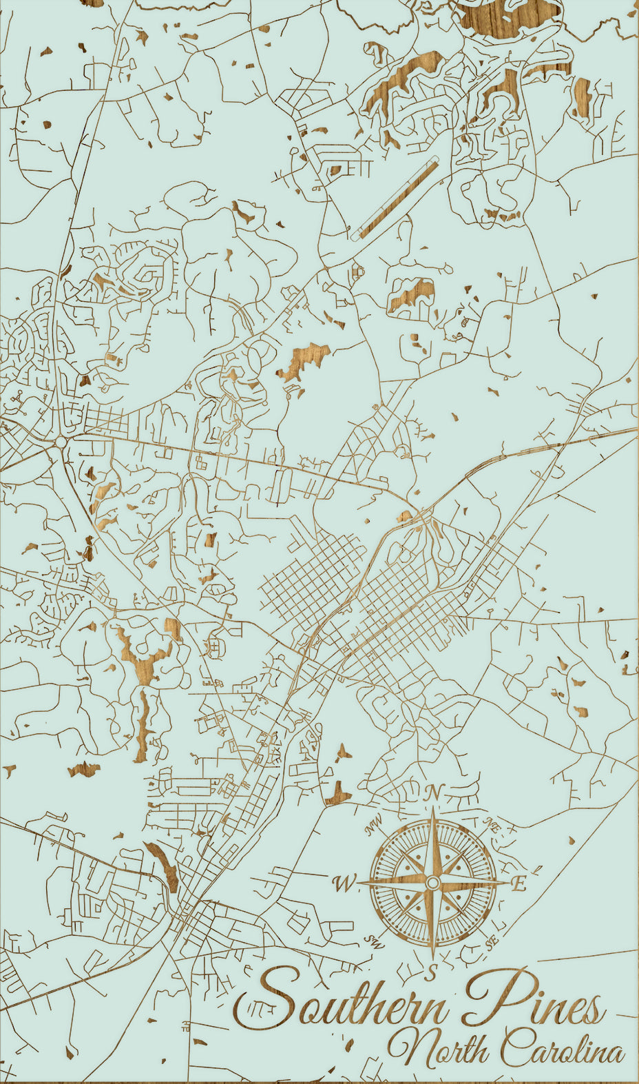 FP1449 - Southern Pines, NC Engraved Map (Standard)
