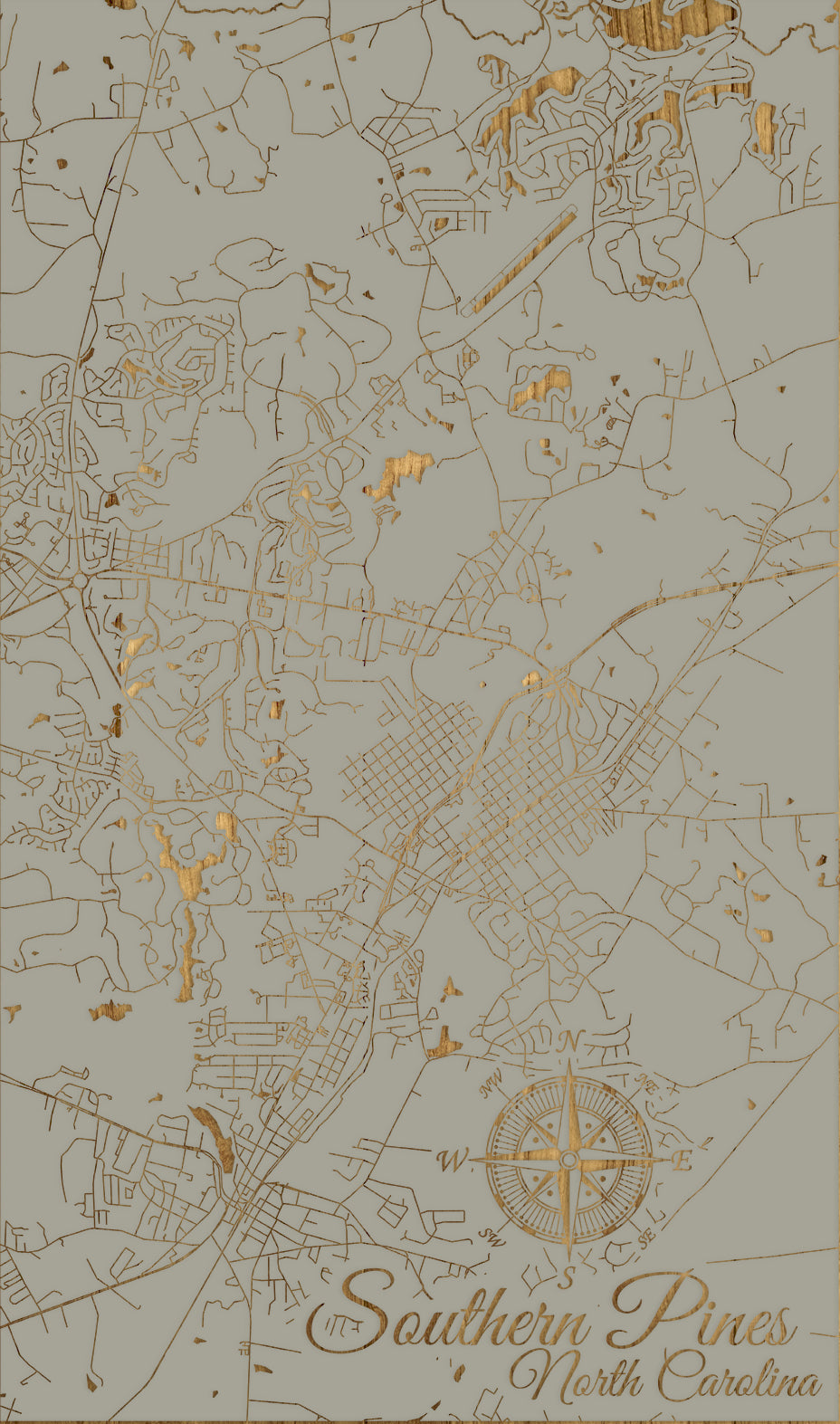 FP1449 - Southern Pines, NC Engraved Map (Standard)