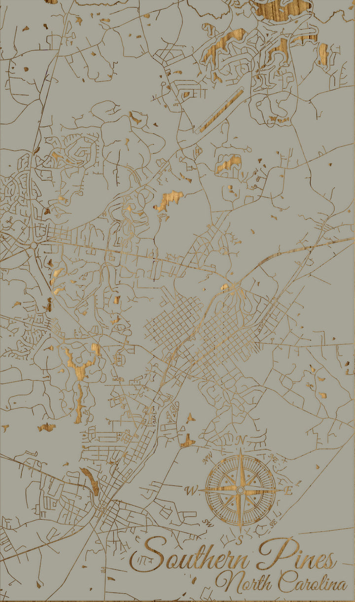 FP1449 - Southern Pines, NC Engraved Map (Standard)