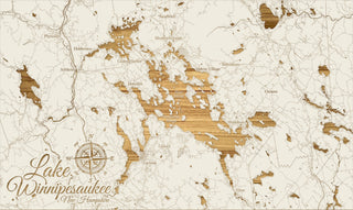 FP0298 - Lake Winnipesaukee Whimsical, NH Engraved Map (Standard)