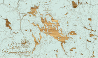 FP0298 - Lake Winnipesaukee Whimsical, NH Engraved Map (Standard)