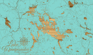 FP0298 - Lake Winnipesaukee Whimsical, NH Engraved Map (Standard)
