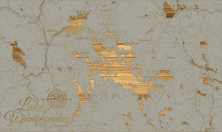 FP0298 - Lake Winnipesaukee Whimsical, NH Engraved Map (Standard)