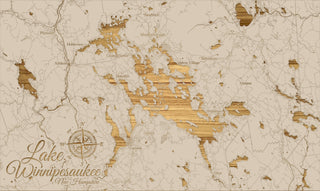 FP0298 - Lake Winnipesaukee Whimsical, NH Engraved Map (Standard)