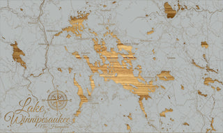 FP0298 - Lake Winnipesaukee Whimsical, NH Engraved Map (Standard)