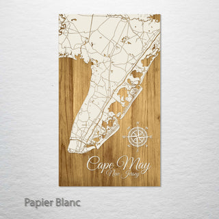 Cape May, NJ Engraved Map