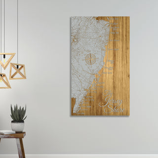 The Jersey Shore, NJ Engraved Map