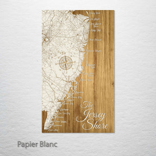 The Jersey Shore, NJ Engraved Map