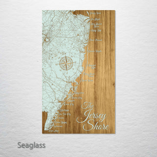 The Jersey Shore, NJ Engraved Map